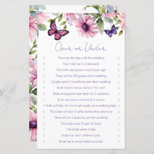 Schmetterlinge Brautparty über oder unter Spiel