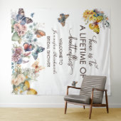 Schmetterlinge | Brautparty Willkommen Wandteppich (Beispiel (Horizontal))