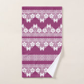 Schmetterlinge Burgundy Badhandtuch Set (Handtuch)