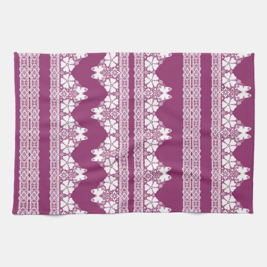 Schmetterlinge Burgundy Geschirrtuch (Horizontal)