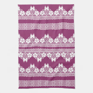 Schmetterlinge Burgundy Geschirrtuch