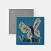 Schmetterlinge Butterfly Abstrakt Magnet (Vorderseite/Rückseite)