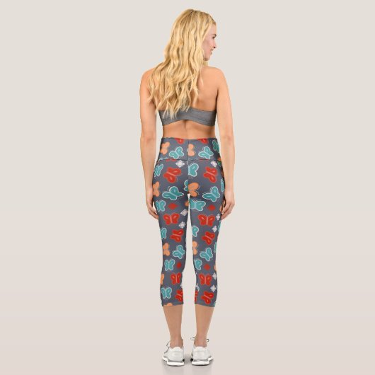 Schmetterlinge Capri Leggings (Rückseite)