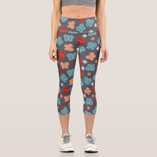 Schmetterlinge Capri Leggings (Vorderseite)