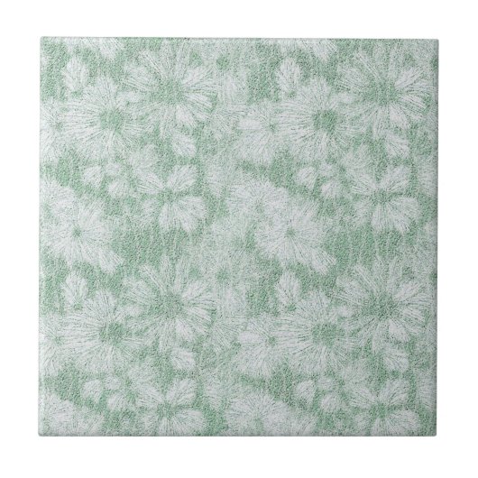 Schmetterlinge Daisy Textured in Soft Minze Green Fliese (Vorderseite)