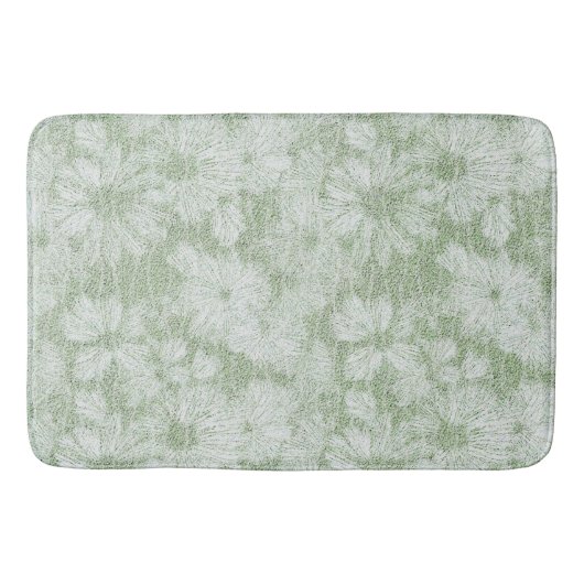 Schmetterlinge Daisy Textured Pattern in Lime Gree Badematte (Vorderseite)