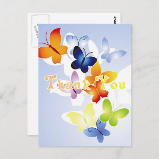 Schmetterlinge Dankeschön Postkarte (Vorne/Hinten)