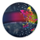 Schmetterlinge der Regenbogen-n Keramikknauf (Vorderseite)