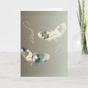 Schmetterlinge des Friedens und der Freude Feiertagskarte