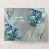 Schmetterlinge des Paradieses All In One Einladung (Rückseite)