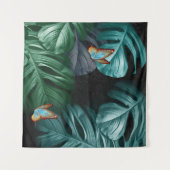 Schmetterlinge des tropischen tropischen türkisfar wandteppich (Vorderseite (Horizontal))