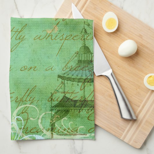 Schmetterlinge, die auf ein Brisen-Geschirrtuch Küchentuch (Viertel Falte)