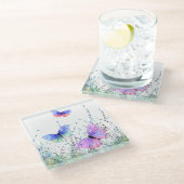 Schmetterlinge, die im Untersetzer des Naturglases (Schrägansicht)