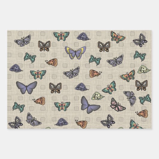 Schmetterlinge, die Papierfolien umhüllen Geschenkpapier Set (Vorderseite 2)