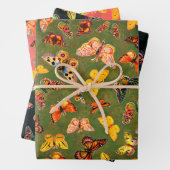 Schmetterlinge, die Papierfolien umhüllen Geschenkpapier Set (Beispiel)