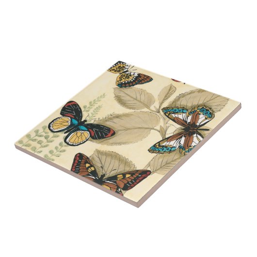 Schmetterlinge, die über Blätter gleiten Fliese (Seite)