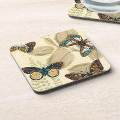 Schmetterlinge, die über Blätter gleiten Getränkeuntersetzer (Linke Seite)