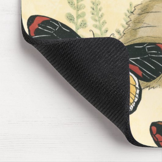 Schmetterlinge, die über Blätter gleiten Mousepad (Ecke)