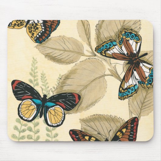 Schmetterlinge, die über Blätter gleiten Mousepad (Vorne)