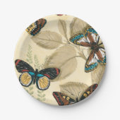 Schmetterlinge, die über Blätter gleiten Pappteller (Vorderseite)