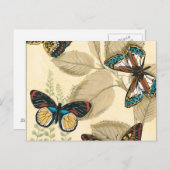 Schmetterlinge, die über Blätter gleiten Postkarte (Vorne/Hinten)
