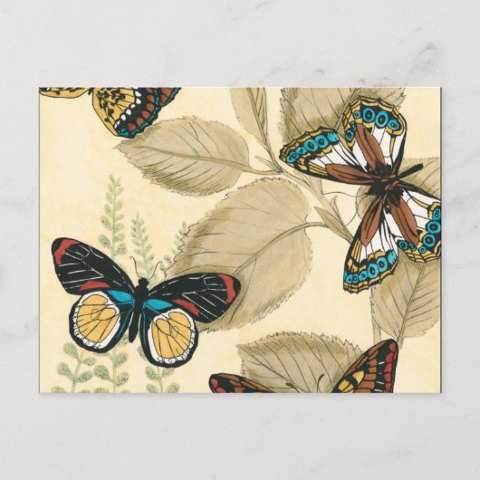 Schmetterlinge, die über Blätter gleiten Postkarte (Vorderseite)