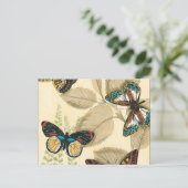 Schmetterlinge, die über Blätter gleiten Postkarte (Stehend Vorderseite)
