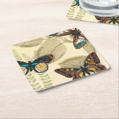 Schmetterlinge, die über Blätter gleiten Rechteckiger Pappuntersetzer (angewinkelt)