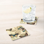 Schmetterlinge, die über Blätter gleiten Rechteckiger Pappuntersetzer (Vor Ort)