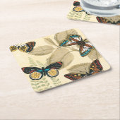 Schmetterlinge, die über Blätter gleiten Rechteckiger Pappuntersetzer (angewinkelt)