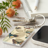 Schmetterlinge, die über Blätter gleiten Schlüsselanhänger (Vorderseite rechts)