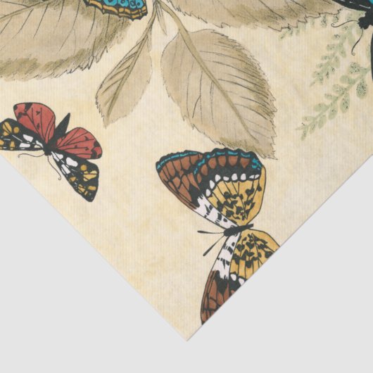 Schmetterlinge, die über Blätter gleiten Seidenpapier (Ausschnitt)