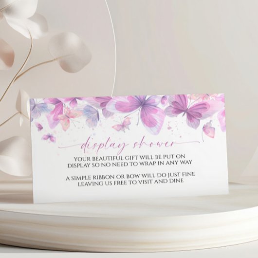 Schmetterlinge Display Babyduschenkarte Begleitkarte