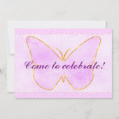 Schmetterlinge Einladung zum ersten Geburtstag (Rückseite)