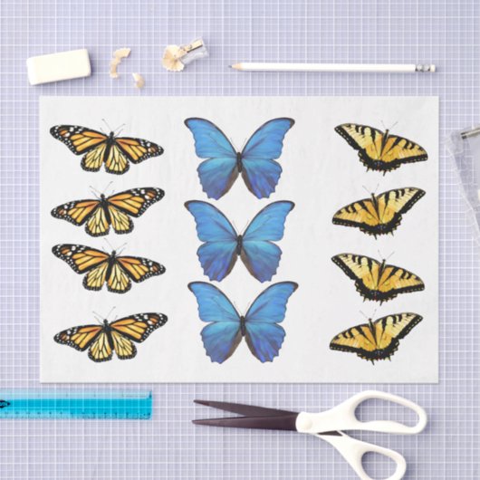 Schmetterlinge - entpacktes Gewebepapier Seidenpapier (Handwerk)