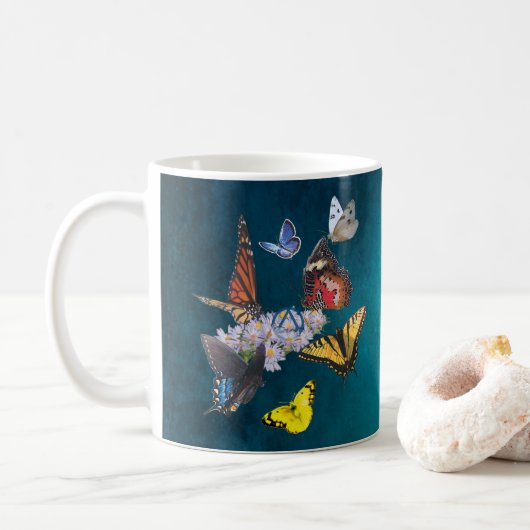 Schmetterlinge Entüchterungssymbol Slogan Tasse (Mit Donut)