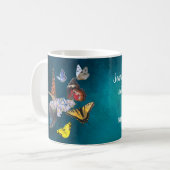 Schmetterlinge Entüchterungssymbol Slogan Tasse (Vorderseite Links)
