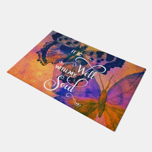 Schmetterlinge Es ist gut Fußmatte (Schrägansicht)