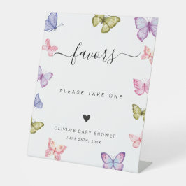 Schmetterlinge farbige Gefälligkeiten Zeichen Sockelschild