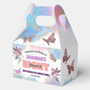 Schmetterlinge Fee Gold Glitter 8. Geburtstagsfeie Geschenkschachtel