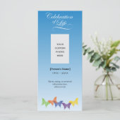 Schmetterlinge feiern Gedenkkarte des Lebens (Stehend Vorderseite)