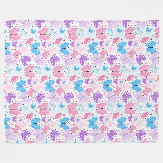 Schmetterlinge Fleecedecke (Vorderseite (Horizontal))