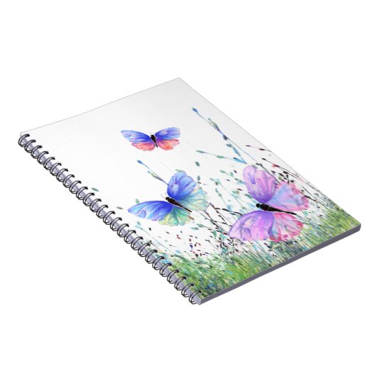 Schmetterlinge fliegen im Nature-Notebook-Frühling Notizblock (Rechte Seite)