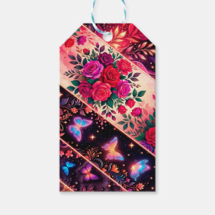 Schmetterlinge, florale Träume und goldene Eleganz Geschenkanhänger
