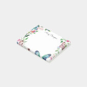 Schmetterlinge Florales Monogramm Name Post-it Klebezettel (angewinkelt)