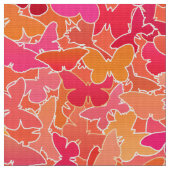 Schmetterlinge, Fuchsia Pink & Coral Orange Stoff (Nahaufnahme)