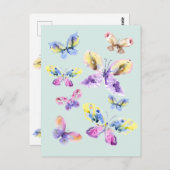Schmetterlinge für Wasserfarben Kunst Postkarte (Vorne/Hinten)