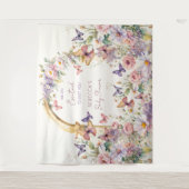 Schmetterlinge Garten Babydusche Foto Hintergrund Wandteppich (Vorderseite)