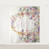 Schmetterlinge Garten Brautparty Foto Hintergrund Wandteppich (Vorderseite)