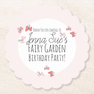 Schmetterlinge Garten Geburtstag Pink      Untersetzer